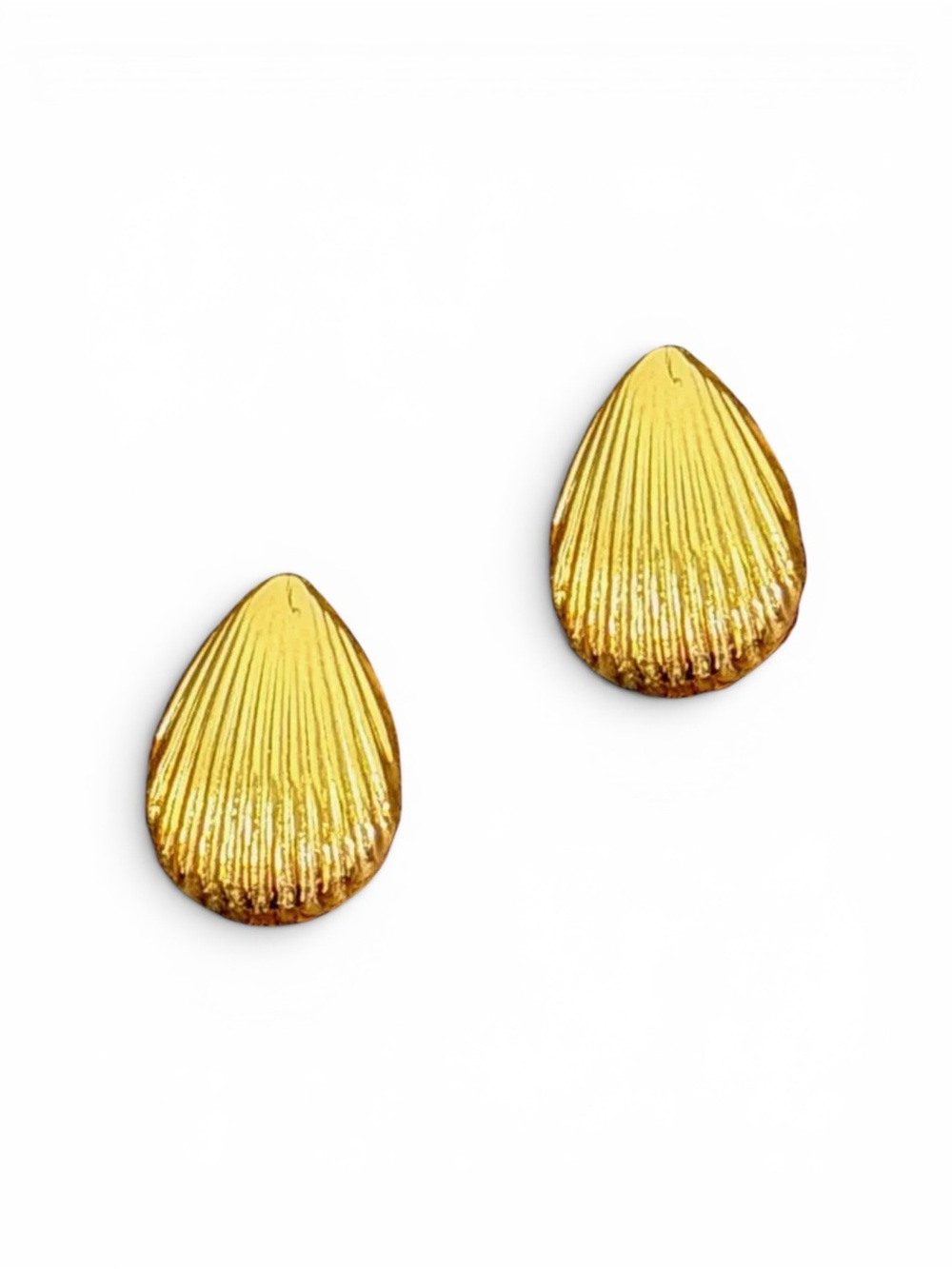 Shelli Gold Toned Teardrop Shell Stud Earrings